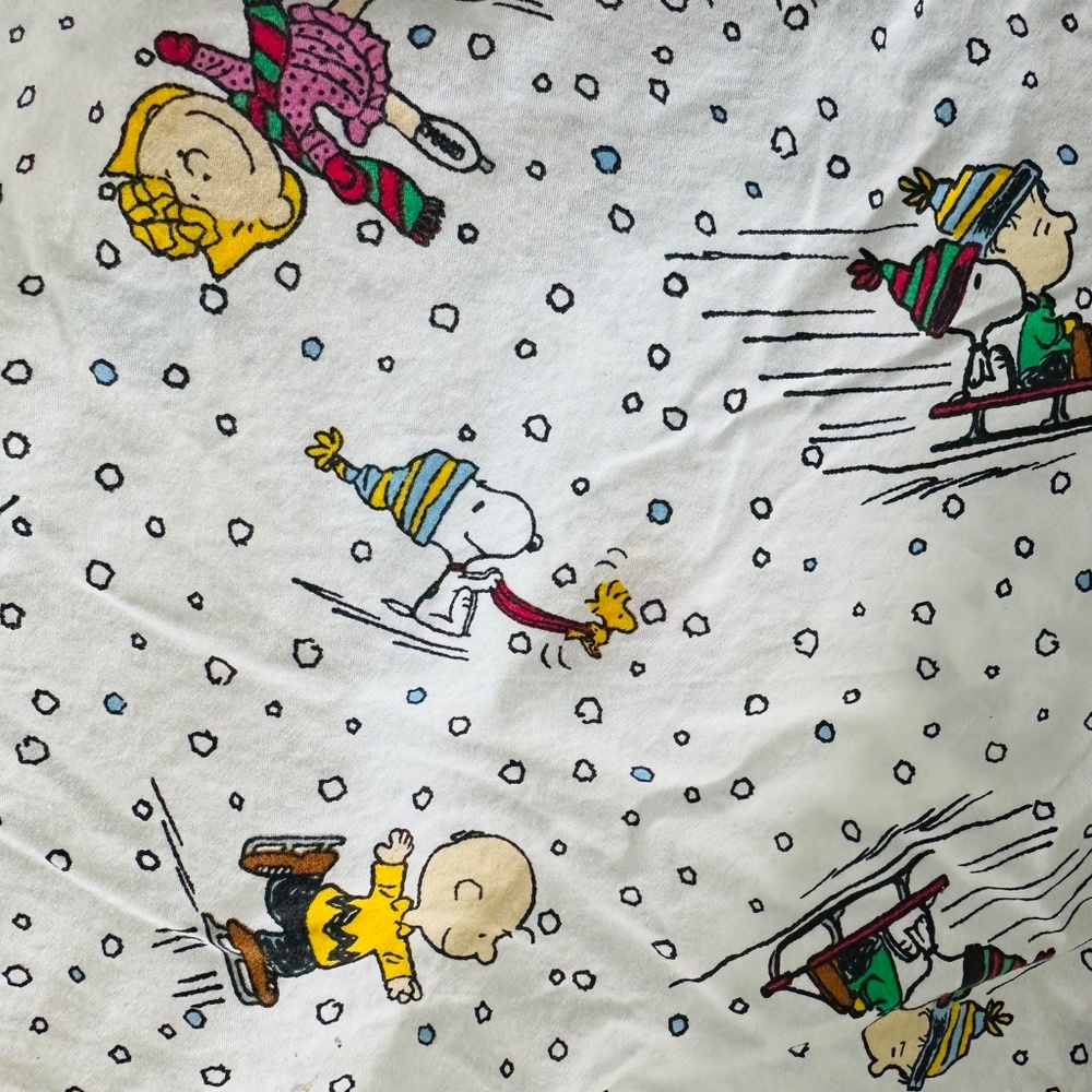 THE VERMONT COUNTRY STORE Peanuts Winter Fun Cotton Percale Twin Sheet Set
